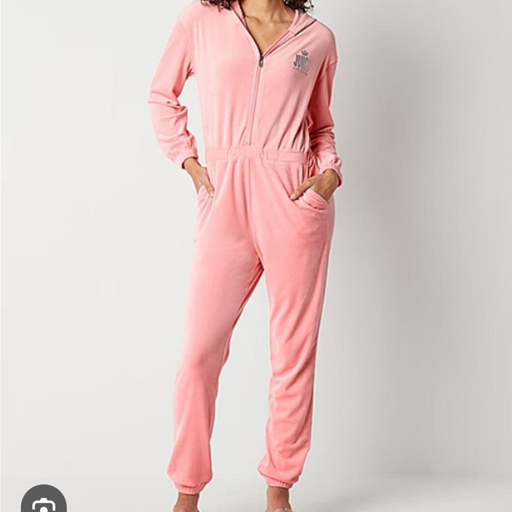 Juicy Couture Pink Velour Jumpsuit